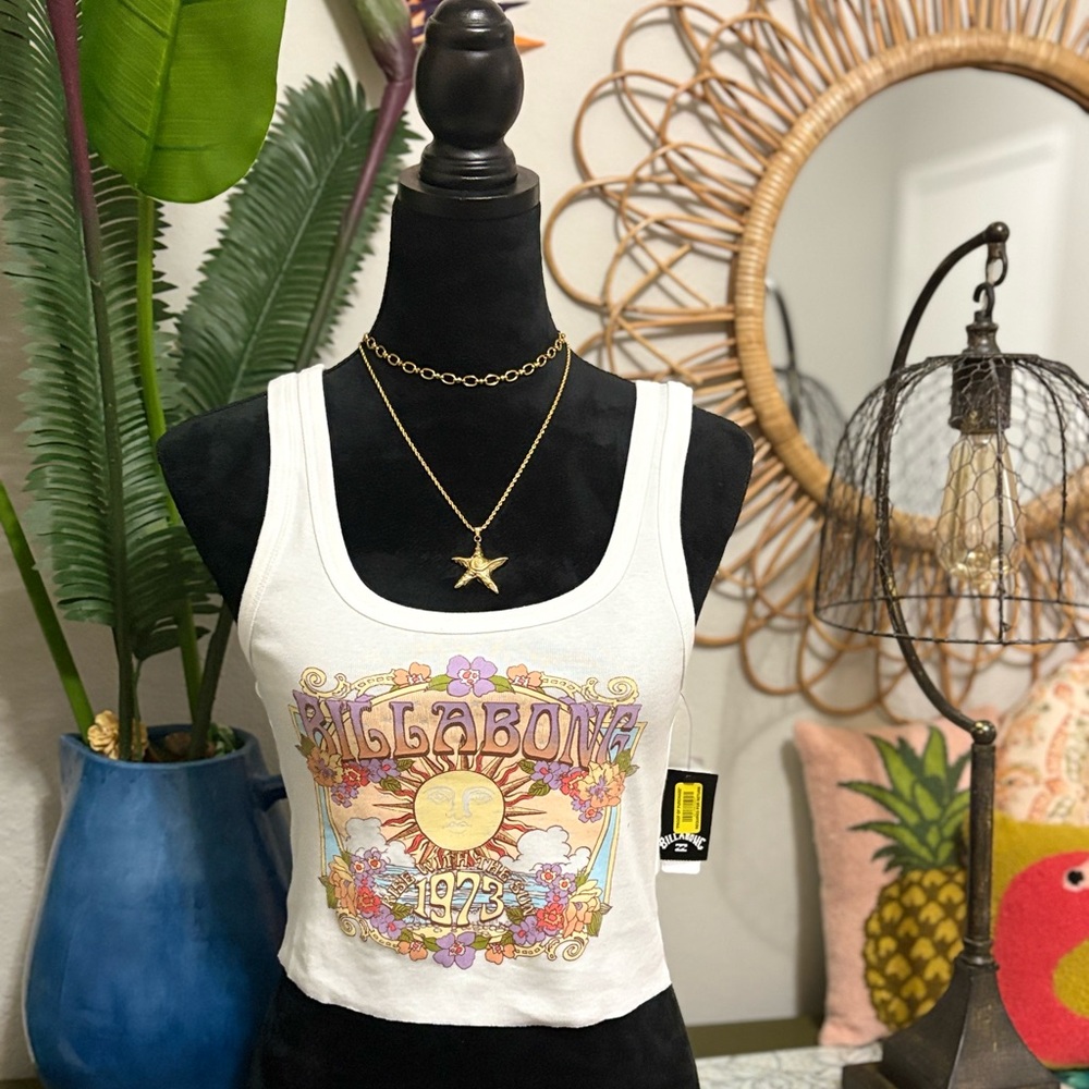 Billabong Women's "Ray of Sunshine" Printed Cropped Tank Top